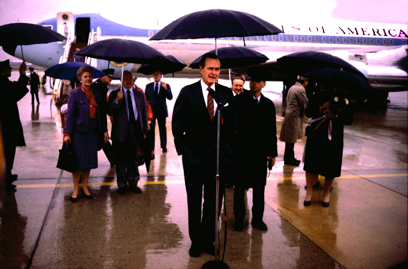 President George H. Bush and Staff @ Air Force One
